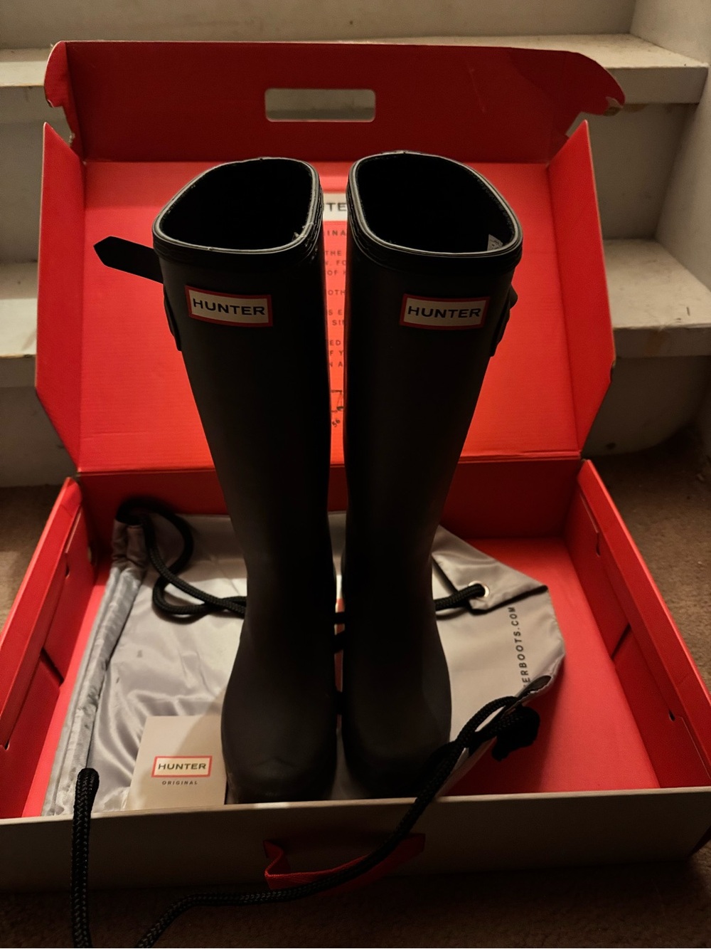 Hunter Matte Black Knee-High Rain Boots